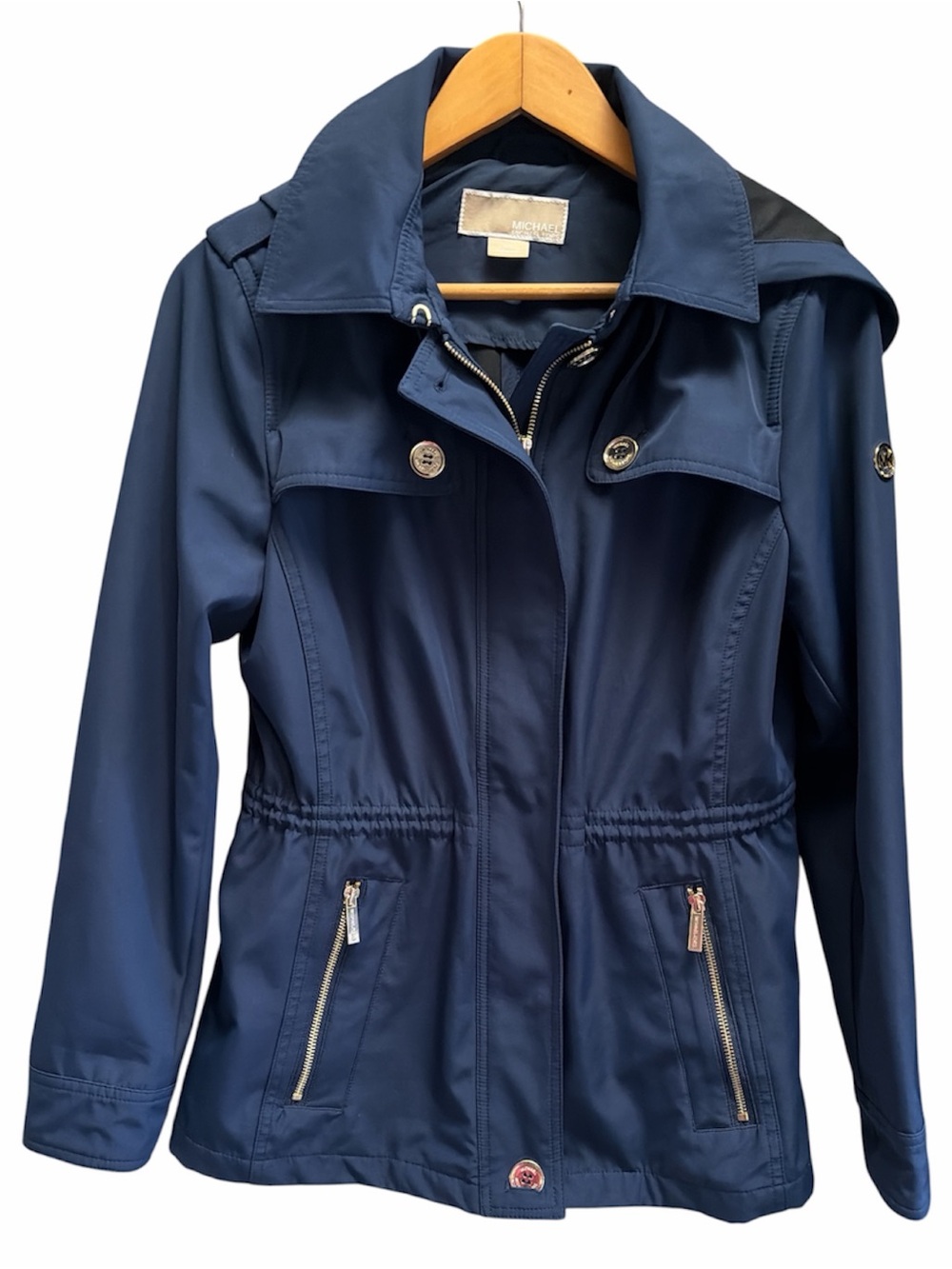 Michael Kors Navy Hooded Lightweight Anorak Jacket size M